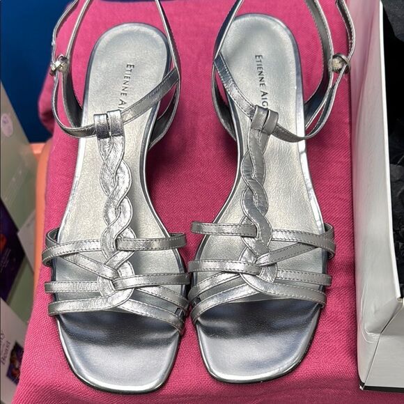 Etienne Aigner Silver Women's Sandals - Picture 7 of 7